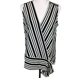 Banana Republic Faux Wrap Striped Sleeveless Top